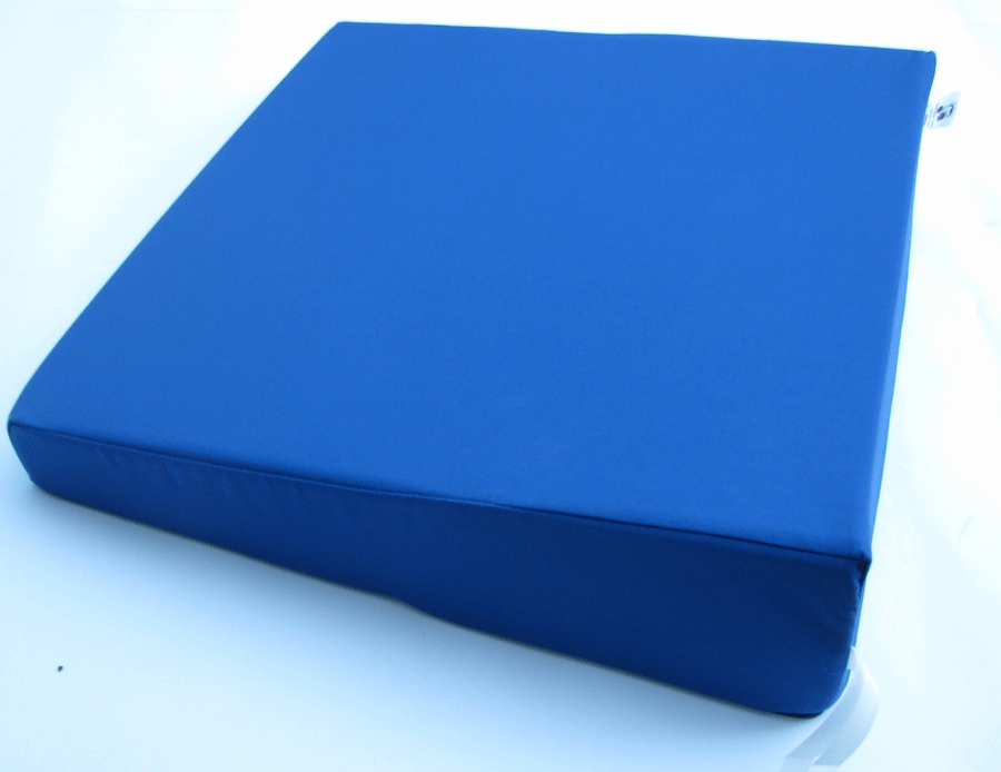 Sitzkeil Rücken hoch Hüftoperation -40x40x12/5cm - blau mit Schlaufe
