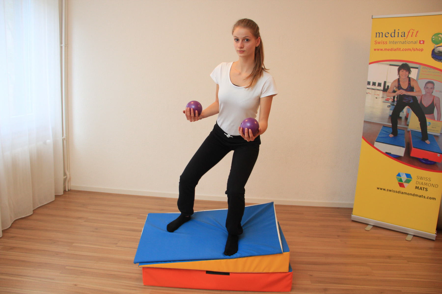 Gewichtsball Pilates-2 x 1.0 kg Hart