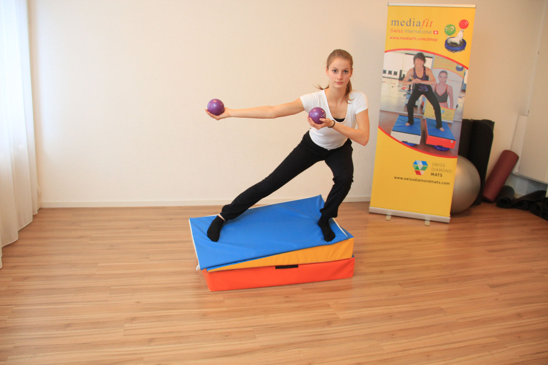 Gewichtsball Pilates-2 x 1.0 kg Hart