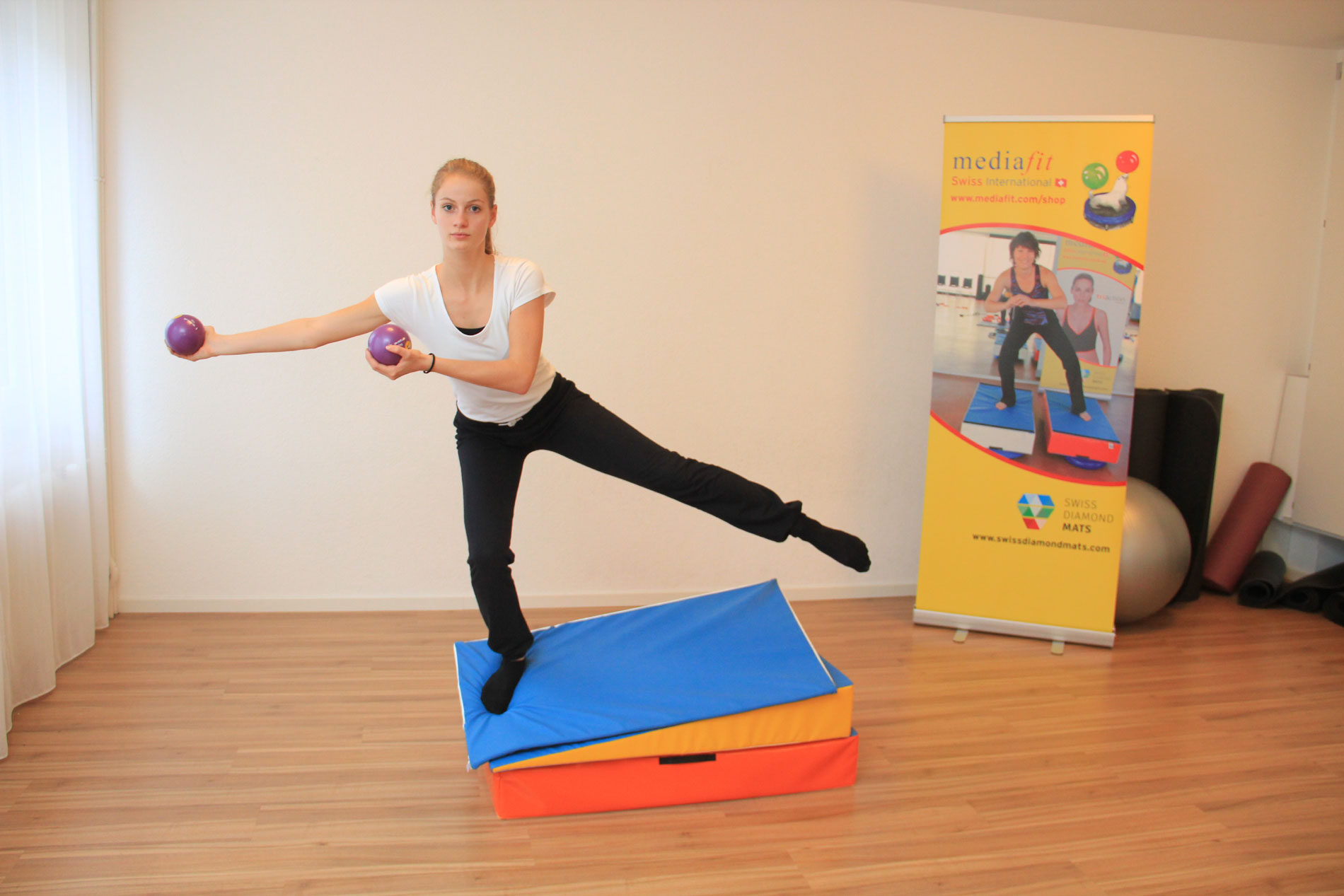 Gewichtsball Pilates-2 x 1.0 kg Hart