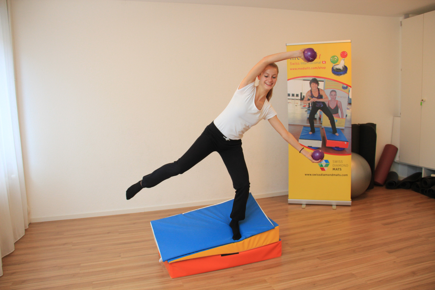 Gewichtsball Pilates-2 x 1.0 kg Hart